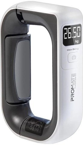 Promate ABS Silicone Travel Luggage Scale, 50 kg, LCD Display - White/Black product image 1