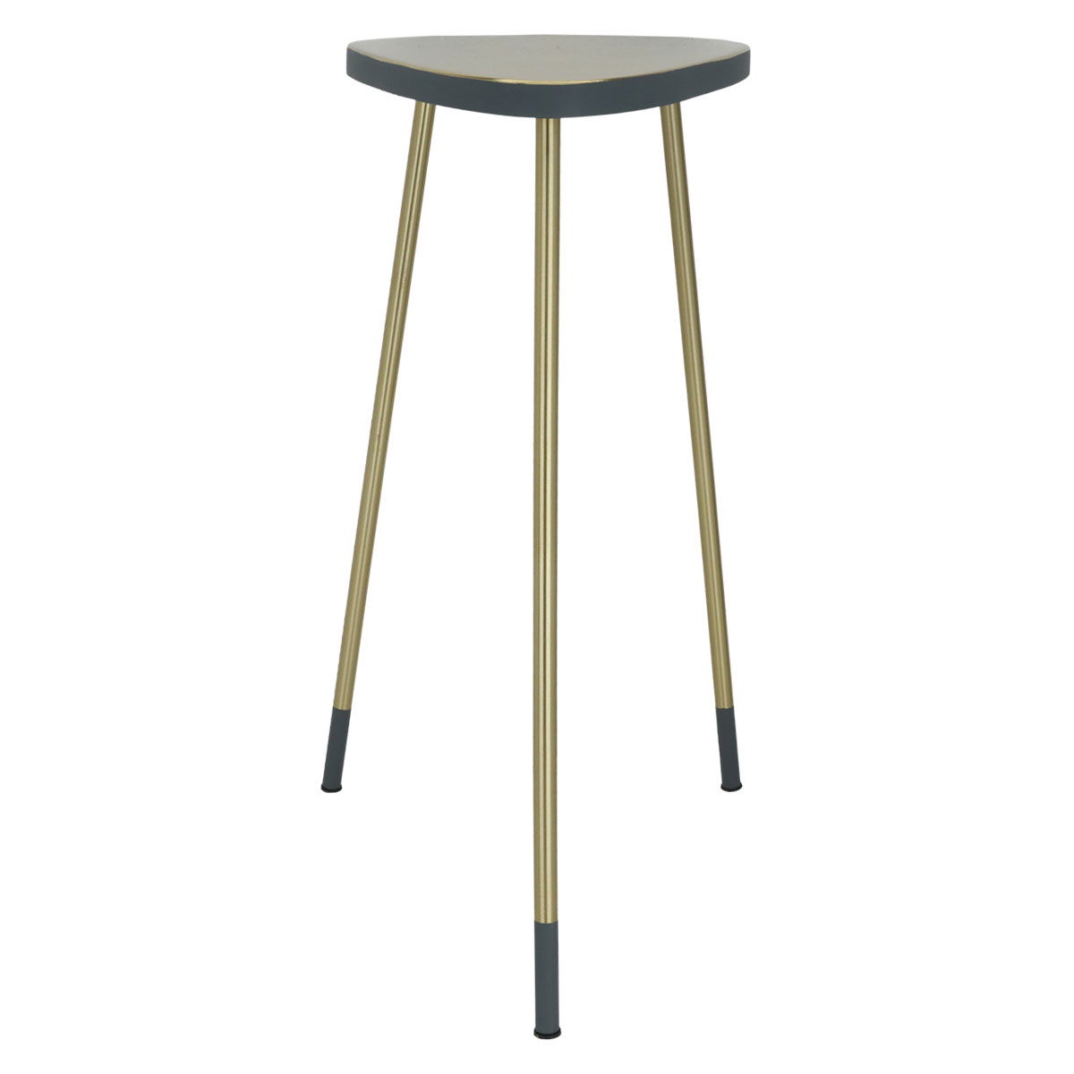 طاولة مثلث حديد السيف غاليري، 36x30x62 سم، حافة رمادي بقاعدة - فضي product image