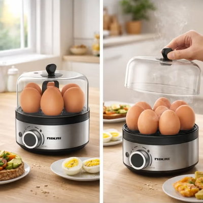 Nikai Egg Steamer, 400W, 7 Egg Capacity, Automatic Shut-Off, NEB701 - Silver product image 3