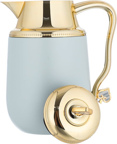 Al Saif Gallery Fatima thermos set, 1/0.7 liter, 2 pieces, thermal glass inner container, steel outer shell - light gray product image 9