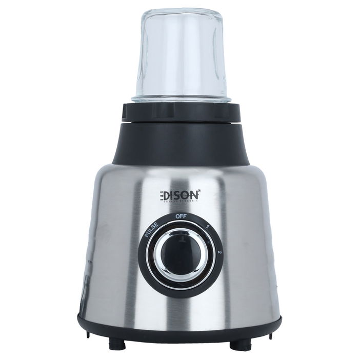 خلاط كهربائي إديسون، 600 واط، 1.5 لتر، مع مطحنة - فضي اسود product image 2