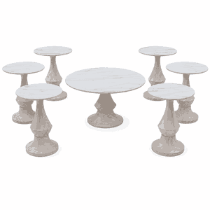طقم طاولات سيراميك و معدن، 7 قطع - اسود بني product image 2