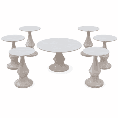 طقم طاولات سيراميك و معدن، 7 قطع - اسود بني product image 2
