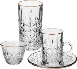 Alsaif Gallery Bialat Tea and Coffee Serving Set, 30 Pieces - Clear product image