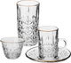 طقم تقديم بيالات شاي وفناجين قهوة زجاج السيف غاليري، 30 قطعة - شفاف product image 1