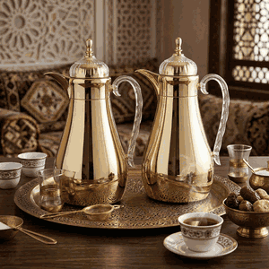 طقم ترامس الهنوف السيف غاليري، 0.7/1، 3 قطعة، حافظة داخلية زجاج حراري، ضغاط، طوفرية - ذهبي product image 2