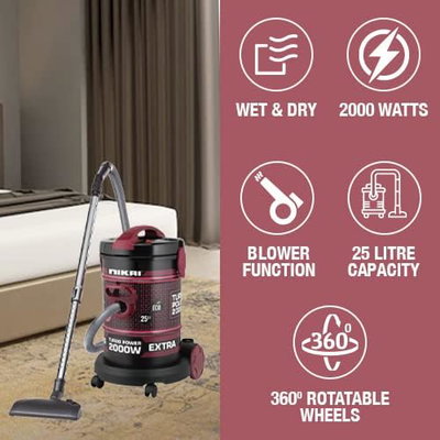 مكنسة كهربائية نيكاي، 2000 واط، 25 لتر، NVC350TX - اسود بنفسجي product image 3