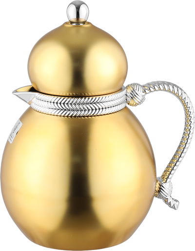 ترمس دلة تميم 9 ستانلس استيل السيف غاليري، 0.7 لتر، يد فضي، خدمة ذاتية، ضغاط -  فضي ذهبي product image 1