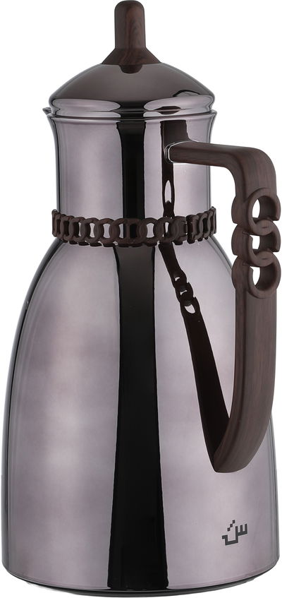 طقم ترامس بيان السيف غاليري، 0.7 / 1 لتر، 2 قطعة، حافظة داخلية زجاج حراري، يد خشبي- بني لامع product image 3