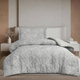 طقم لحاف سرير مشجر كوين مايكروفايبر ريفي، 4 قطع، شرشف مطاط، 12402249030 - رصاصي مشجر product image 1