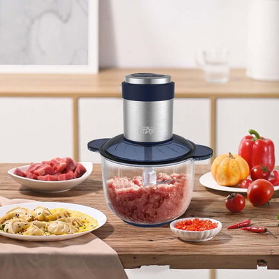 قطاعة طعام ويننج ستار، 3 لتر، 300 واط، 4 شفرات، ST-5582 - فضي شفاف product image 3