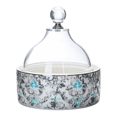 Al Saif Gallery porcelain Tamriya, 13x13x12 cm, with lid - white product image 1