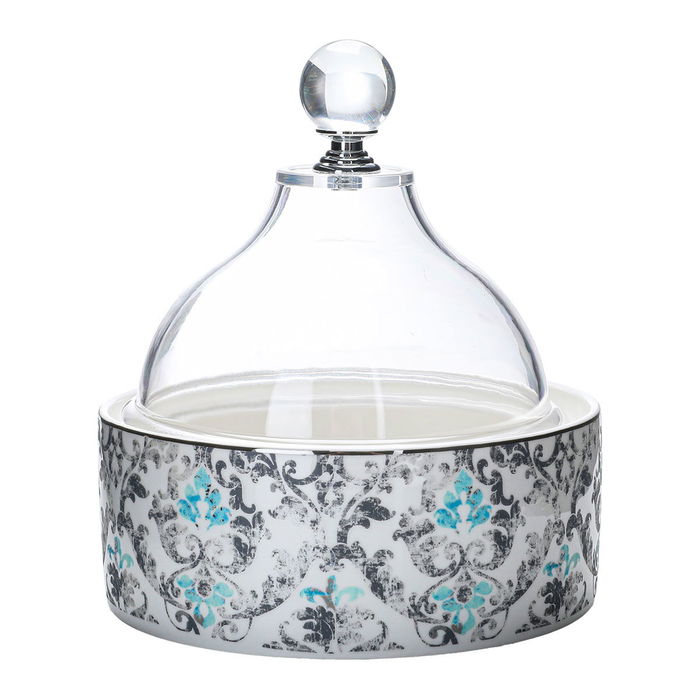 Al Saif Gallery porcelain Tamriya, 13x13x12 cm, with lid - white product image 1