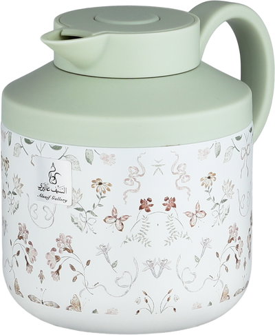 Hala Timeless Thermos, Stainless Steel Inner Container, 0.6 Liter, Press-On Self-Service - Light Green White product image 3