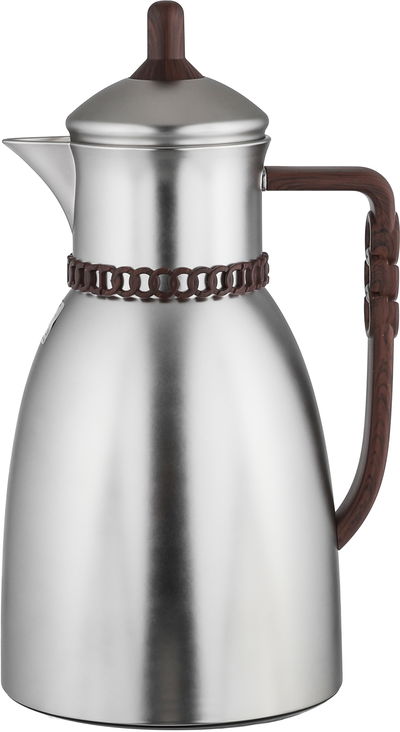 طقم ترامس بيان السيف غاليري، 0.7 / 1 لتر، 2 قطعة، حافظة داخلية زجاج حراري، يد خشبي - فضي مطفي product image 6