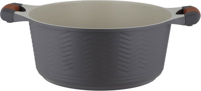 طقم قدور داي كاست الومنيوم روبوست، 9 قطع، غطاء زجاج، يد سيليكون - رمادي غامق product image 2