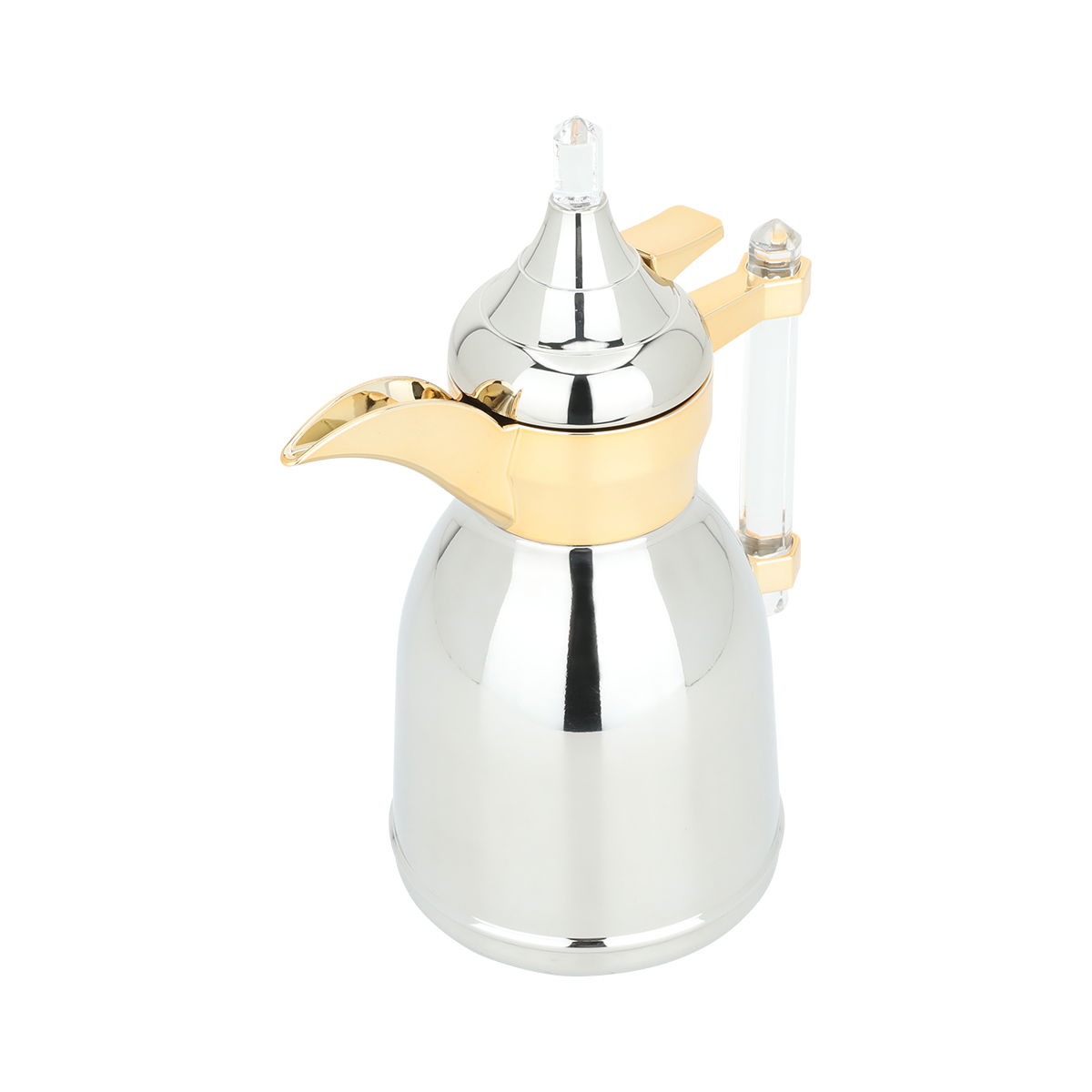 Plastic pot, with transparent handle, 0.35 liters - silver product image 2