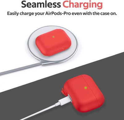 Promate Silicone AirPods Protective Case, Compatible with AirPods Pro - Red product image 4