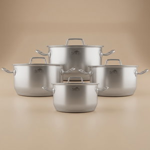 طقم قدور بوهارا ستاينلس استيل السيف، 8 قطع - فضي  product image