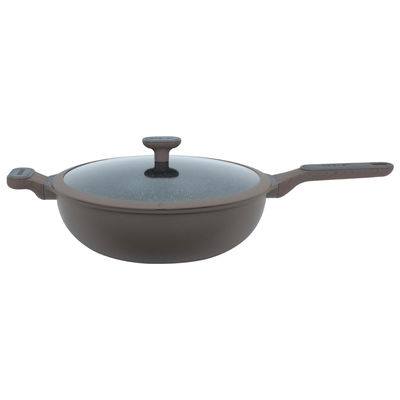 مقلاة جرانيت السيف غاليري(روبوست)، 32سم، غطاء زجاج، عميق - بني product image 3