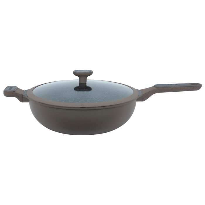 مقلاة جرانيت السيف غاليري(روبوست)، 32سم، غطاء زجاج، عميق - بني product image 3