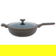 Al Saif Gallery Granite Frying Pan (Roboset), 32 cm, glass lid, deep - brown product image 3