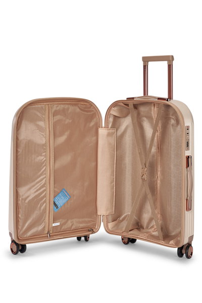 طقم شنط سفر ABS ليمرا، 6 مقاسات، 4 عجلات، قفل ارقام، WM-26 - بيج ذهبي product image 7