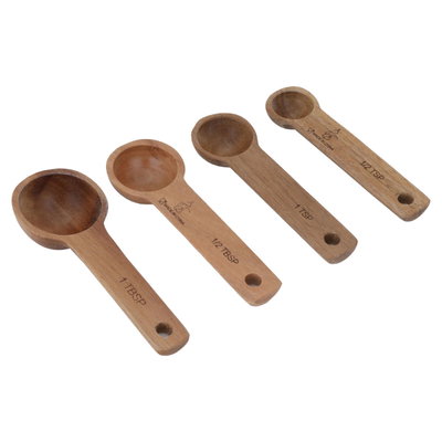 ملاعق قياس خشب السيف غاليري، 4 قطع - بني product image 3
