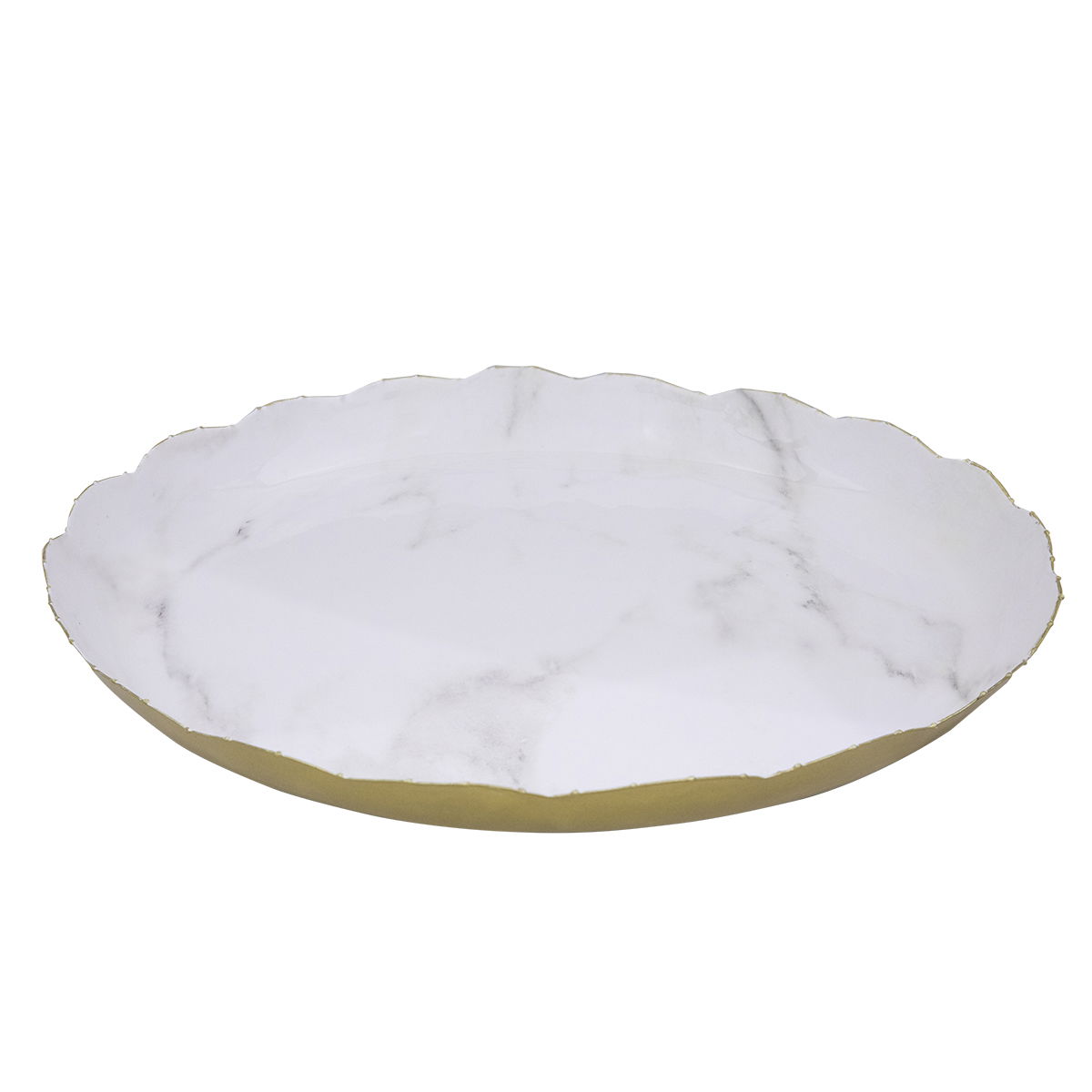 صحن تقديم فايبر السيف غاليري، 41x41x2.6 سم، دائري - أبيض رخامي product image 3