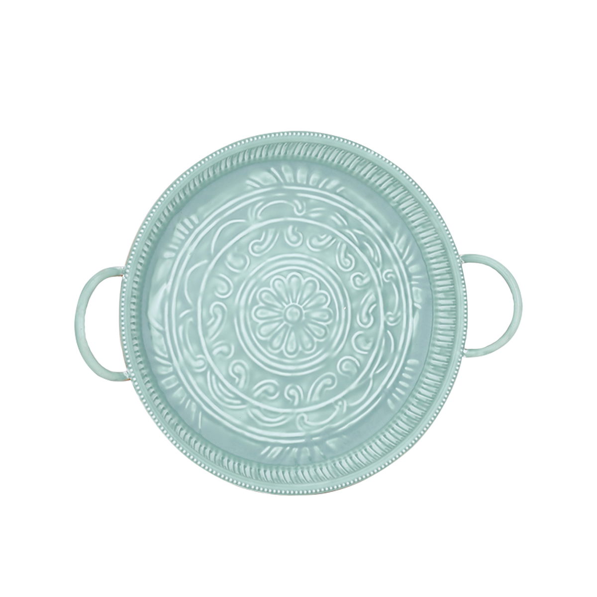 Al Saif Gallery Steel Serving Tray, 36x36x5 cm - Green product image
