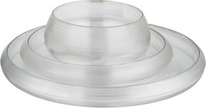 طقم تقديم صحون تقديم زجاج السيف غاليري، 3 قطع - شفاف product image