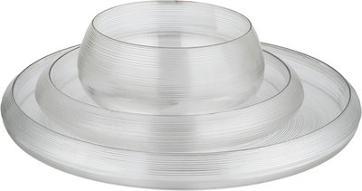 طقم تقديم صحون تقديم زجاج السيف غاليري، 3 قطع - شفاف product image 1