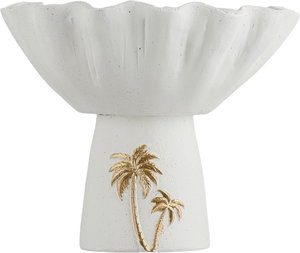 ستاند تقديم جبس السيف غاليري، 15x15x12 سم، دائري، قاعدة، نخلة ذهبي - أبيض product image 2