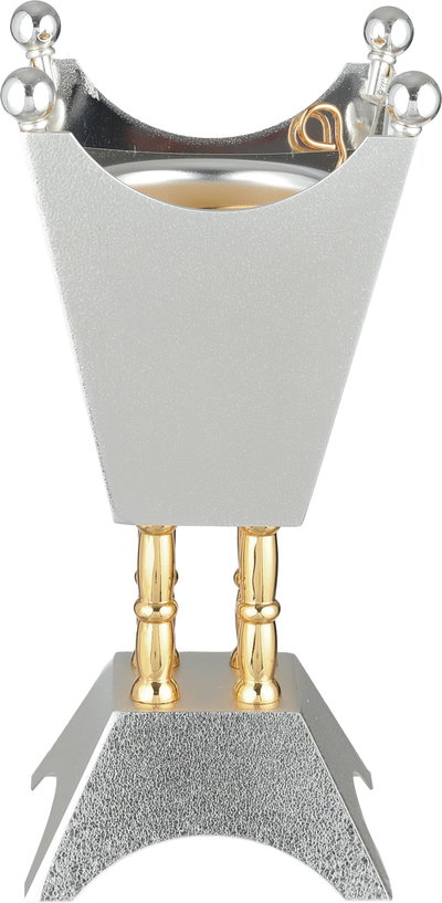 طقم مبخرة ستانلس استيل السيف غاليري، 3 قطع، طوفرية مستطيل - فضي ذهبي product image 6