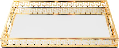 Al Saif Gallery Steel Serving Tray, 45x30x4.5 cm - Gold product image 1