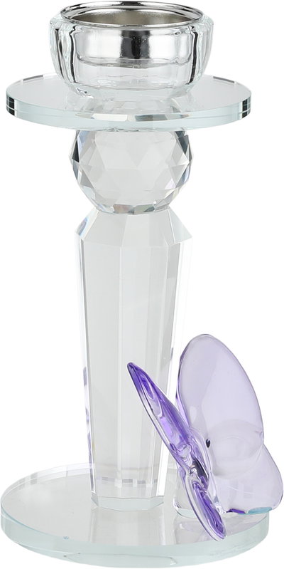 مبخرة زجاج السيف غاليري، قاعدة مزينة فراشة موف، 11x9x25 سم - شفاف product image 3