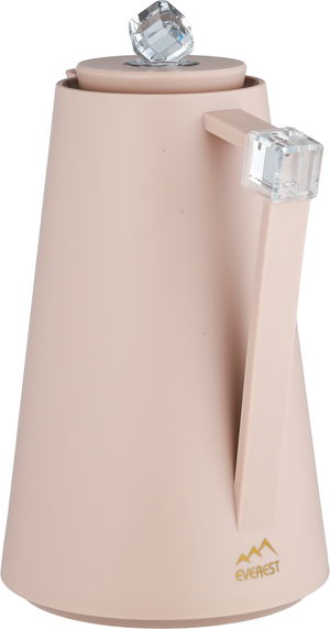 ترمس الماسة بلاستيك افريست، 1 لتر، حافظة داخلية زجاج، ضغاط - وردي شفاف product image 2