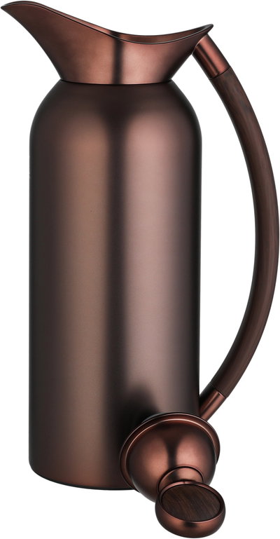 Al Saif Gallery 2-piece 1/2 liter thermos set, tempered glass inner container, wooden handle, plunger - matte brass product image 9