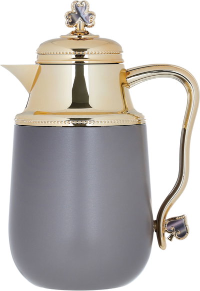 Al Saif Gallery Fatima thermos set, 1/0.7 liter, two pieces, thermal glass inner shell, steel outer shell - Cappuccino product image 3