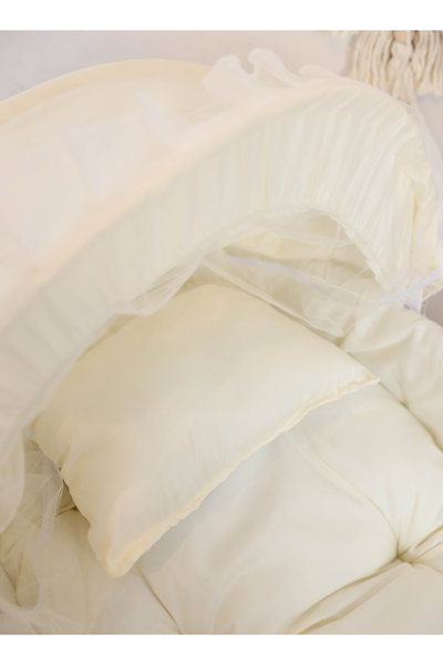سرير موسى قطن فان مومنت، 76×42×76 سم، حامل هزاز - ابيض بيج product image 2