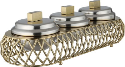 Al Saif Gallery Date set with stainless steel lid, 45x15x17 cm, 3 pieces, base - silver gold product image 3