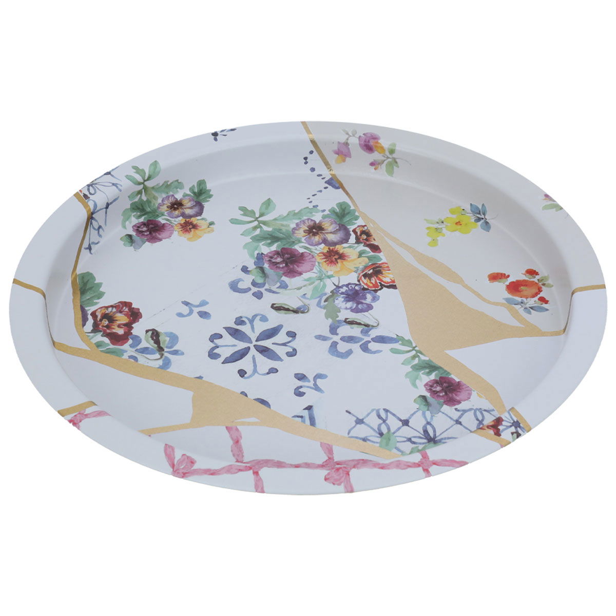 طوفرية استيل السيف غاليري، 32x32x2.5 سم، تركي، دائري نقش زهرة - أبيض product image
