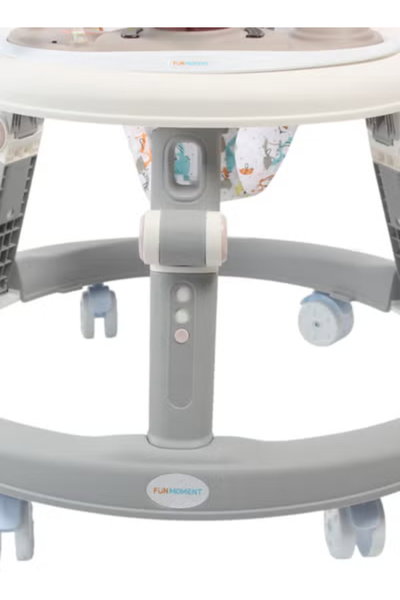مشاية اطفال قابلة للطي و تعديل الارتفاع فان مومونت، عمر 6 الي 18 شهر، عجلات 360 درجة، مزودة بألعاب - رمادي product image 3