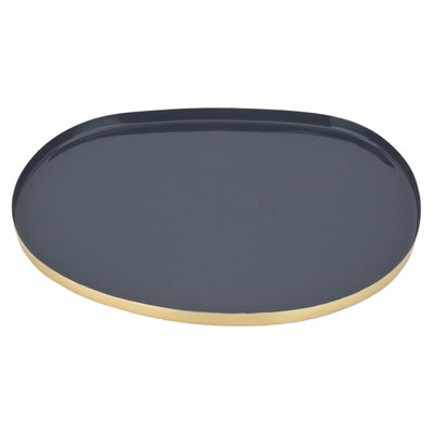 صحن تقديم حلا معدن السيف غاليري، 31.5x23.4x1.8 سم - رمادي ذهبي product image 1