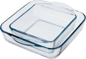 طقم صواني فرن بوركم زجاج باشاباتشى، قطعتين، مربعة - شفاف product image 2