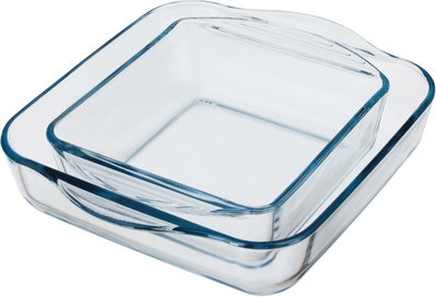 طقم صواني فرن بوركم زجاج باشاباتشى، قطعتين، مربعة - شفاف product image 3