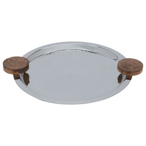 Al Saif Gallery steel serving tray, 35.5x35.5x2.6 cm - silver product image