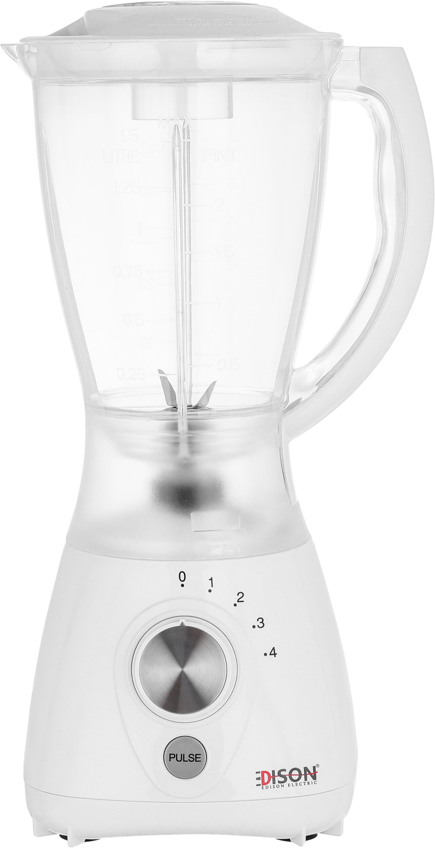 Edison YB-003D electric blender, 550 watts, 1.5 liters, 4 speeds, steel blades - white product image 2