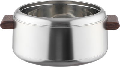 طقم حافظة طعام بلاستيك السيف غاليري، خامة داخلية ستاينلس استيل،3 قطع، يد خشبي، دائري - فضي product image 3