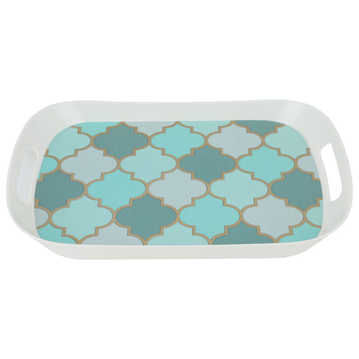 طوفرية ميلامين بحواف أبيض السيف غاليري، 34×23×3 سم، مستطيل - أخضر product image 2